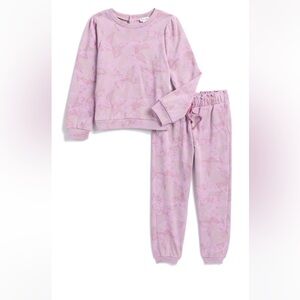 Splendid Kids' Puff Sleeve Bow Print Sweatshirt & Joggers